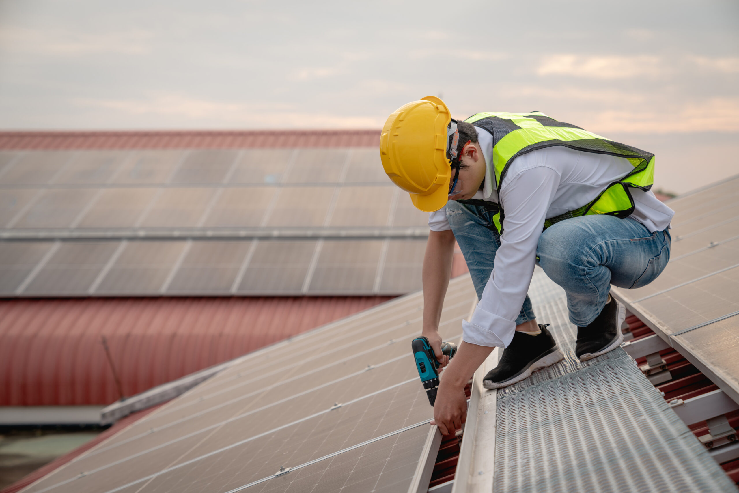 Installation von Solarmodulen